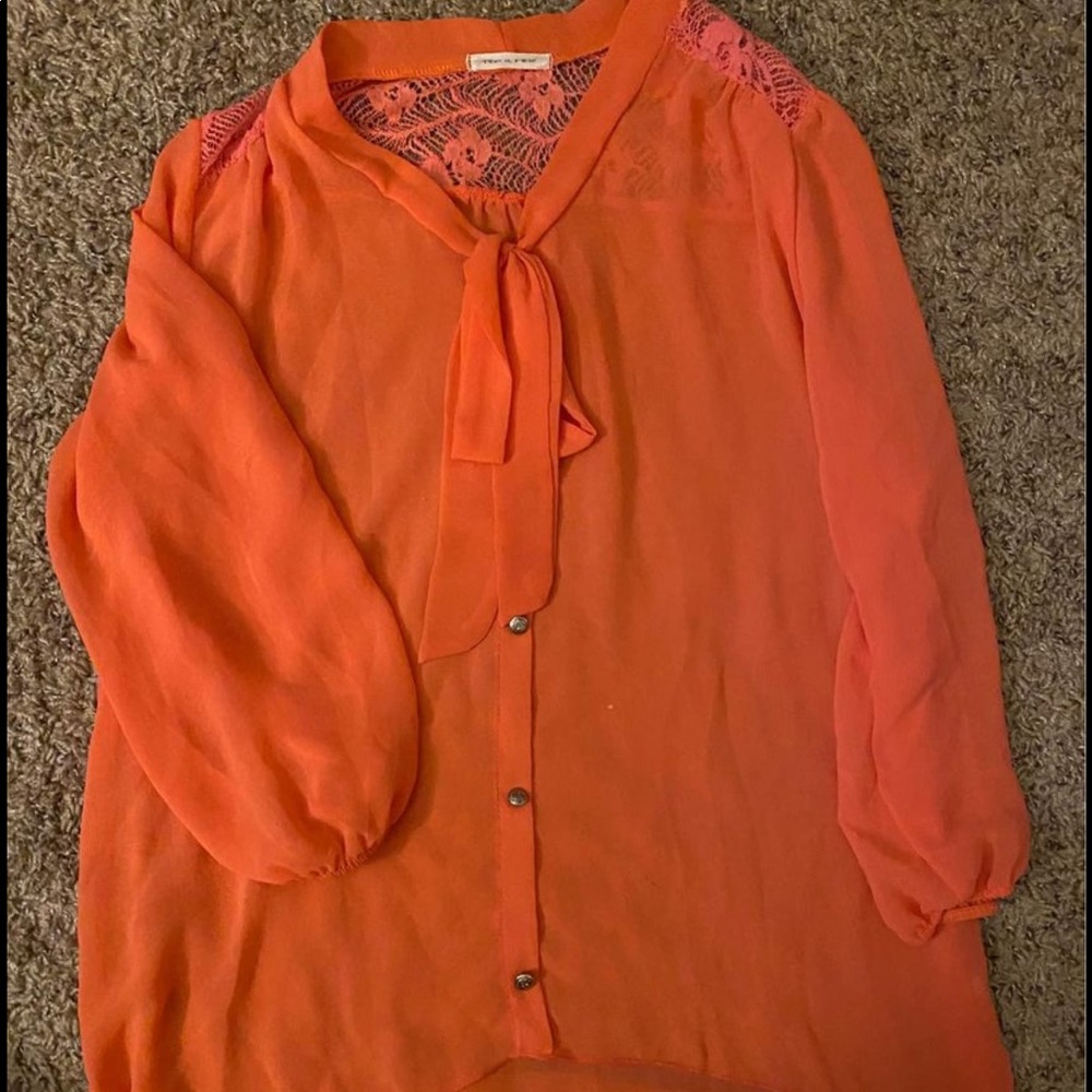 Coral blouse